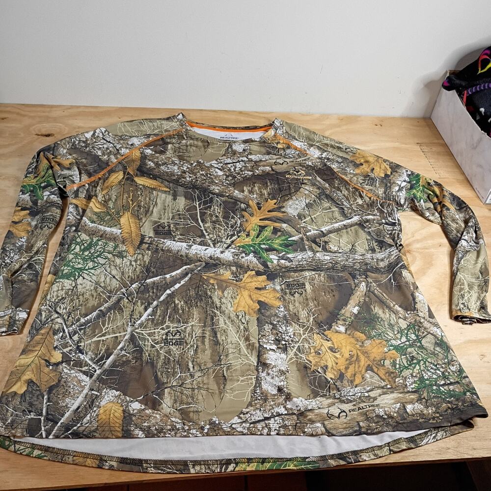 Realtree Edge Camo Hunting Shirt 3XL Men's Long Sleeve Insect Repellent No Fly